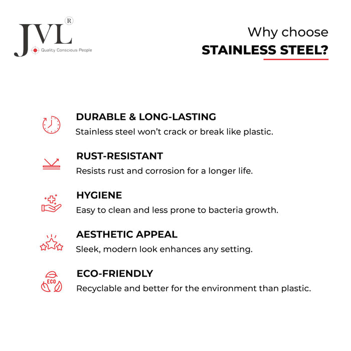 JVL Stainless Steel Double Wall Milk Boiler Storage with Single Bakelite Handle