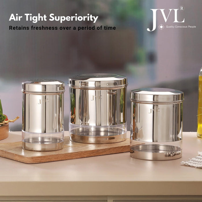 JVL Trendy Clear canister showing lentils visible through polycarbonate panel