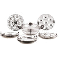 JVL MK28 Triply 5-in-1 Multi Kadai 28cm with idli dhokla and steamer plates silver stainless steel