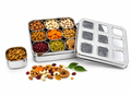JVL Vista Air-Tight Dry Fruit & Spice Tin – Stainless Steel Storage Set with Removable 180ml Cups & See-Through Lid 9 Cups