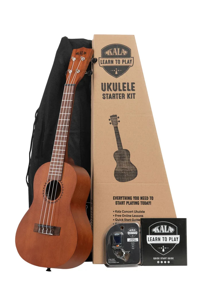 KALA KA-LTP-C Learn To Play Mahogany Concert Ukulele Kit w/Carrying Bag and Tuner