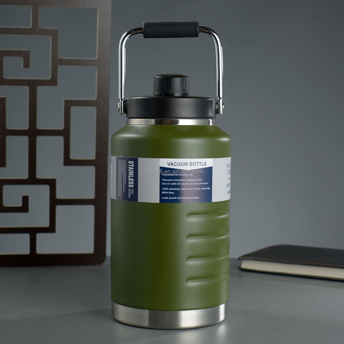 Kitchen Mart Insulated Stainless Steel Vacuum Water Bottle 2100ml | Double Wall 18/8 Steel | Hot 12 Hrs & Cold 12 Hrs | MagCap Dock Lid | BPA Free | Outdoor Ice Bucket Jug for Travel, Gym, Office & Home