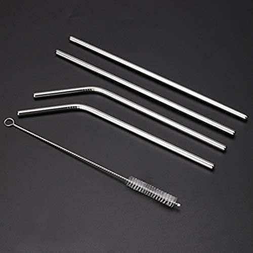 KITCHEN MART Reusable Stainless Steel Drinking Straws(2 Straight, 2 Bend and 1 Cleaning Brush) - KITCHEN MART