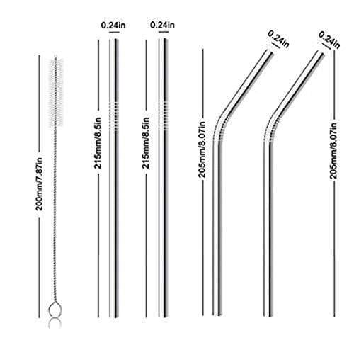 KITCHEN MART Reusable Stainless Steel Drinking Straws(2 Straight, 2 Bend and 1 Cleaning Brush) - KITCHEN MART
