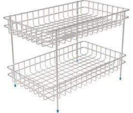 Kitchen Mart Vegetable Trolley , Rectangle, 2-Tier, Stainless Steel (Multipurpose Kitchen Storage Rack / Shelf) - KITCHEN MART