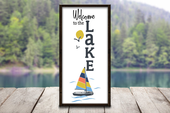 Welcome to the Lake 15" x 30" Framed