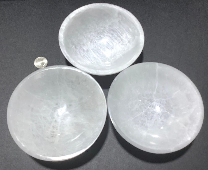 Large Selenite Satin Spar Crystal Bowl Carving (5.5 Inches)