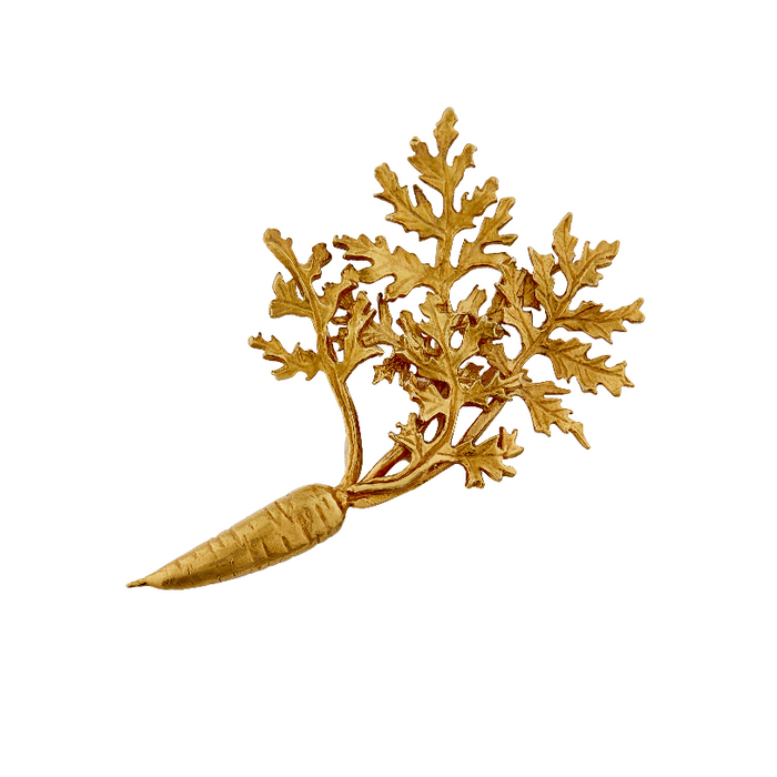 Leafy Carrot Pin Brooch