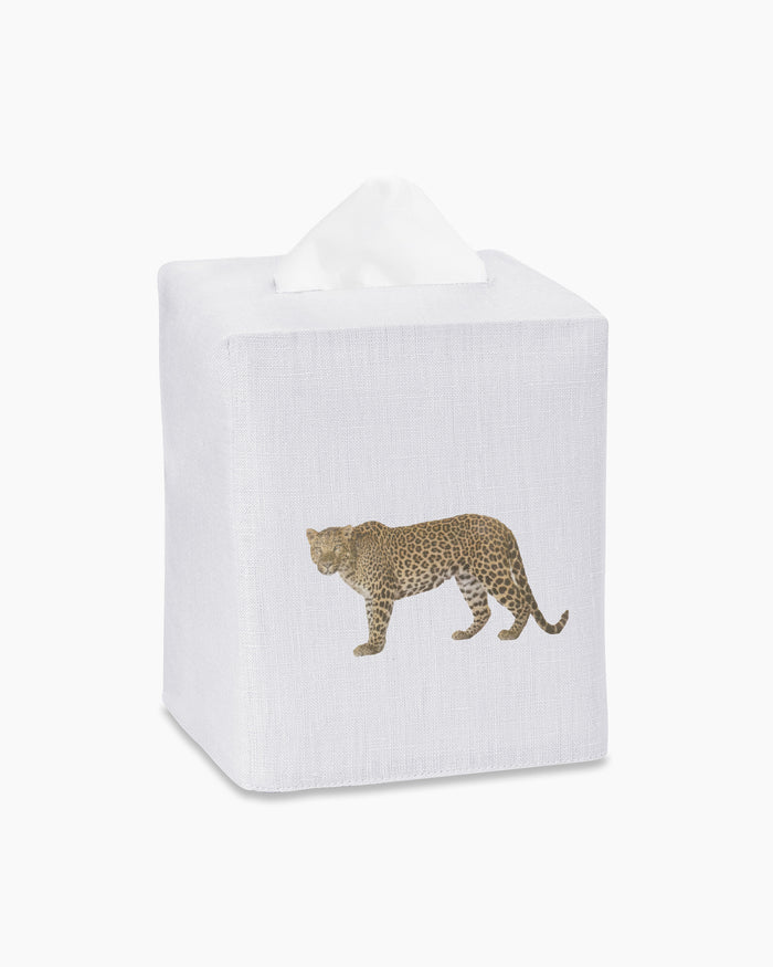 Leopard Linen Tissue Box Cover