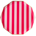 LIGHT & HAUTE PINK SIGNATURE CABANA STRIPE LARGE PLATES