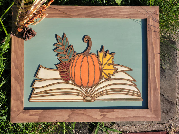 PUMPKIN WITH BOOK 12x16