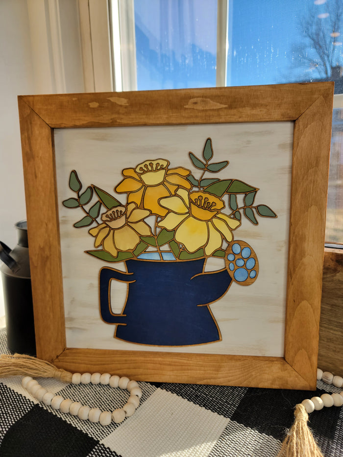 WATERING CAN WITH DAFFODILS 12x16