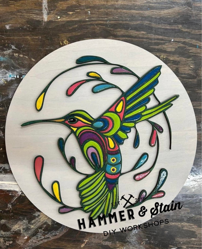 HUMMINGBIRD ON 12 IN ROUND