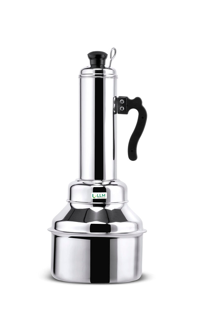 LLM Stainless Steel Puttu Maker with Steamer Plate & Steel Stick, 1.5 Ltr