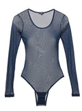 Blue Teddy - Soire Confidence Long Sleeve Bodysuit With Brazilian Back