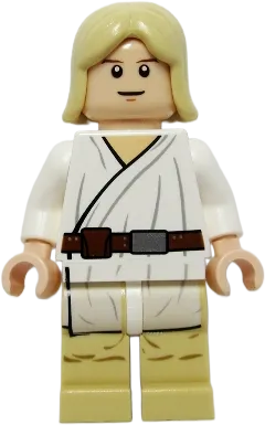 Luke Skywalker - Light Nougat, Long Hair, White Tunic, Tan Legs, White Glints