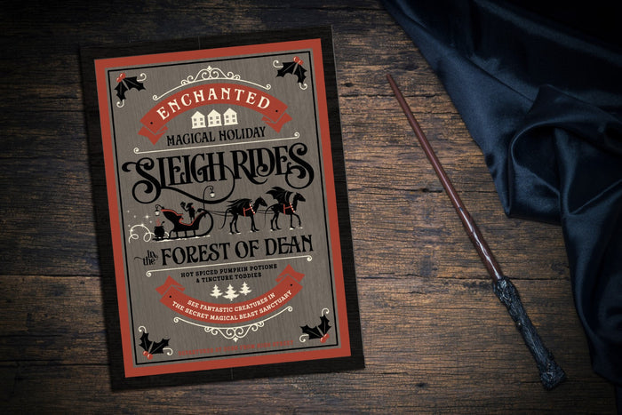 Framed Sign / "Magical Holiday Sleigh Rides"