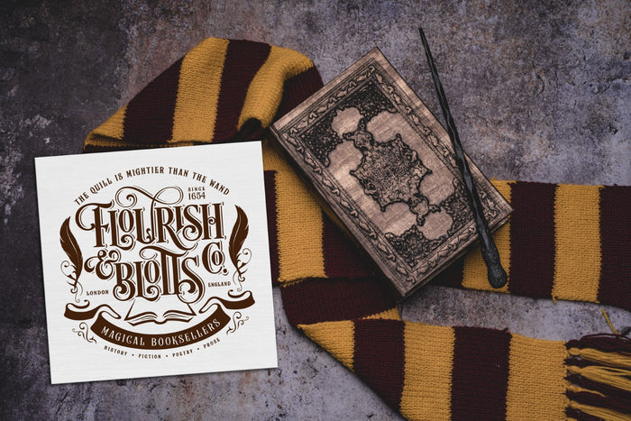 12" x 12" Square (unframed) / "Magical Booksellers"