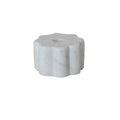 Marble Scalloped Taper Holder, White