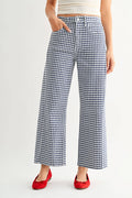 Mary Anne Navy Gingham- Barrel Jean Twist