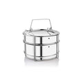mbassy Stainless Steel Cooker Separator Set | 2 Containers with Lifter | Fits 4L Prestige Popular Cookers ( 5 Pieces)