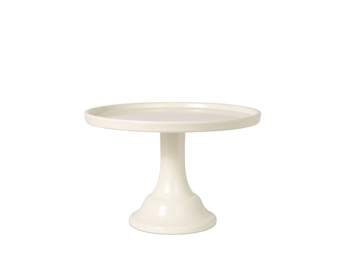 Melamine Cake Stand Small- Linen White 8.5 inch