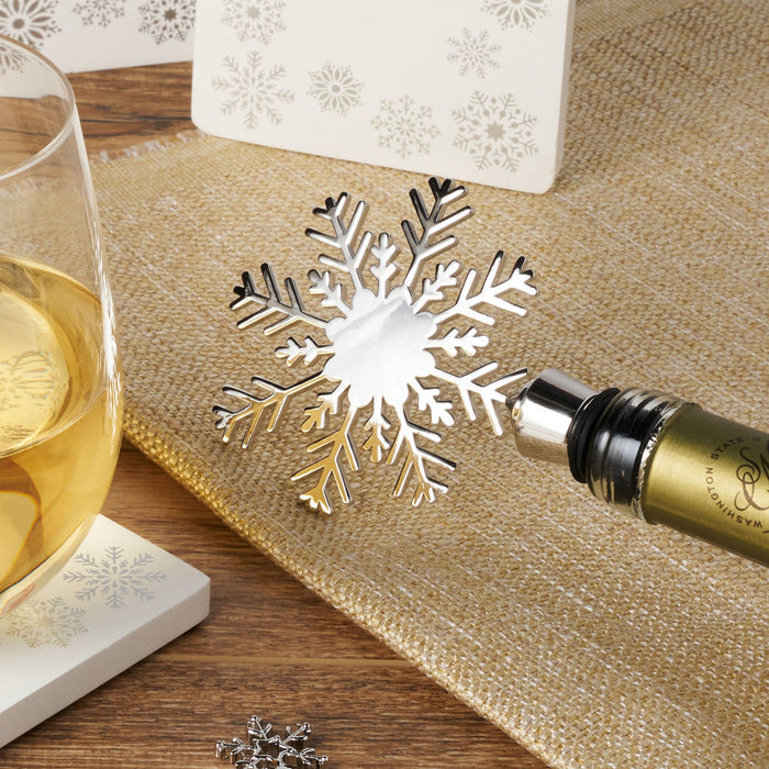 Metal Snowflake Wine Bottle Stopper