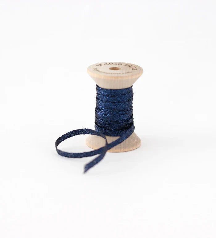 Metallic Braided ribbon wood spool