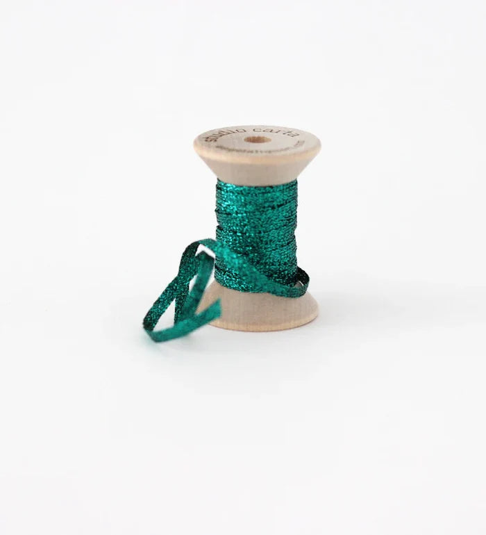 Metallic Braided ribbon wood spool