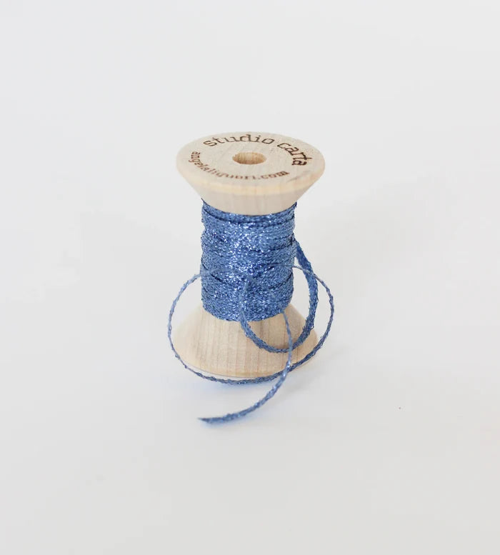 Metallic Braided ribbon wood spool