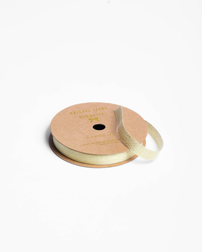 Metallic Gold Woven Ribbon || Gift Wrap Ribbon