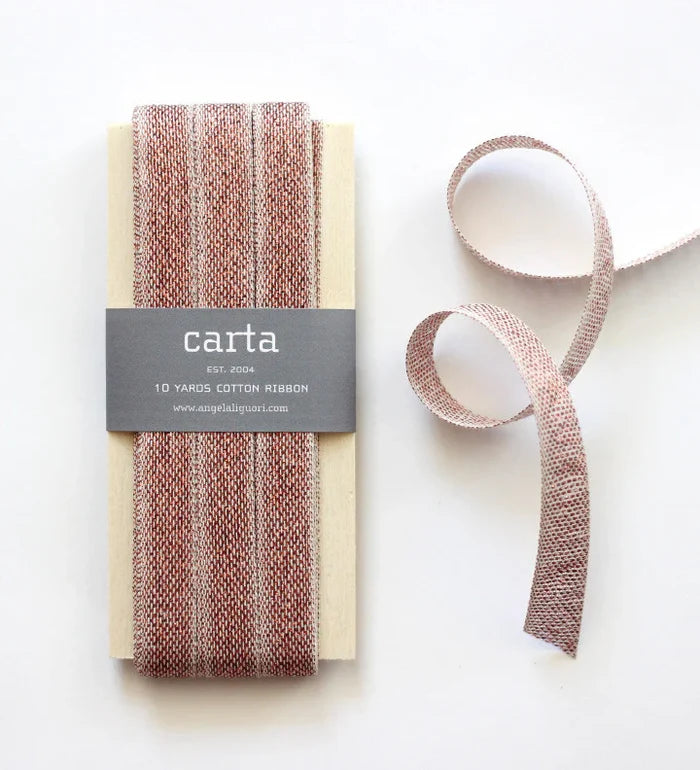 Metallic loose weave ribbon | wood paddle 10 Yards