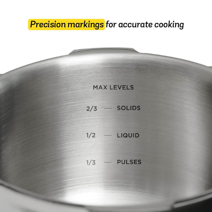 Universal cooktop compatible Meyer tri-ply stainless steel pressure cooker combo set