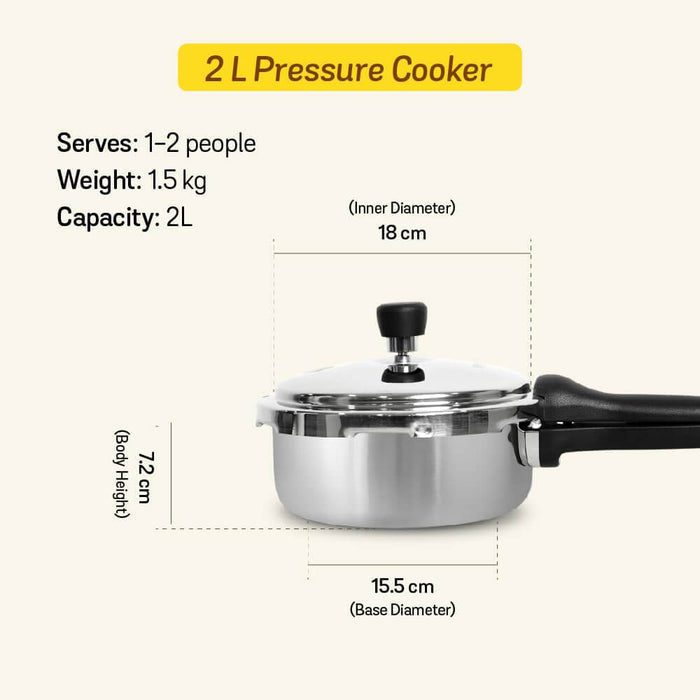 Meyer Presta Triply Pressure Cooker - Outer Lid Gas & Induction Compatible ISI Certified 5-Year Warranty