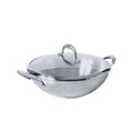 Meyer Select Stainless Steel Kadai 30cm / 4 Litre with Glass Lid — 5mm Sandwich Base, Induction Ready
