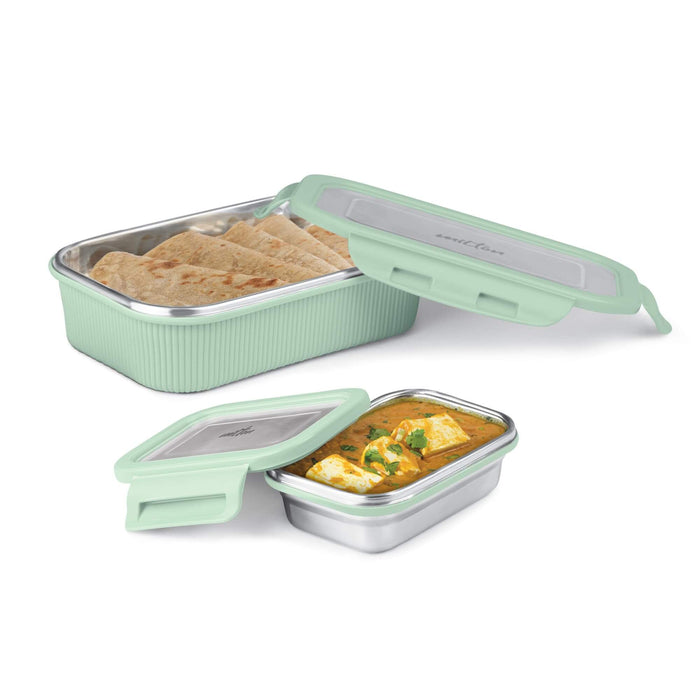 MILTON Cool Touch Epic 800 Microwave Safe Stainless Steel Tiffin Set of 2 (780ml+180ml) BPA Free