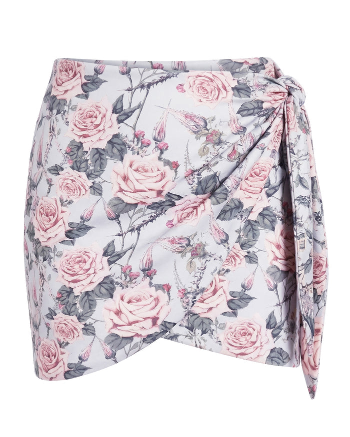 Outline of Mini Wrap Skirty - Blue Thorny Rose