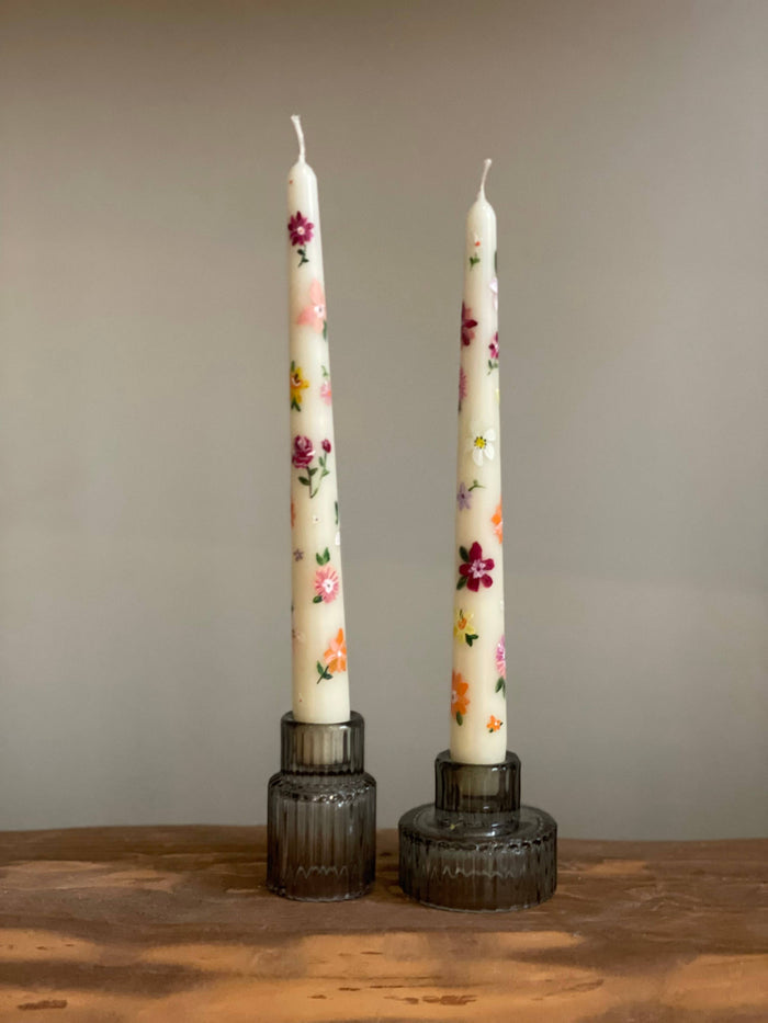 Mixed Floral Hand-painted Taper Pairs