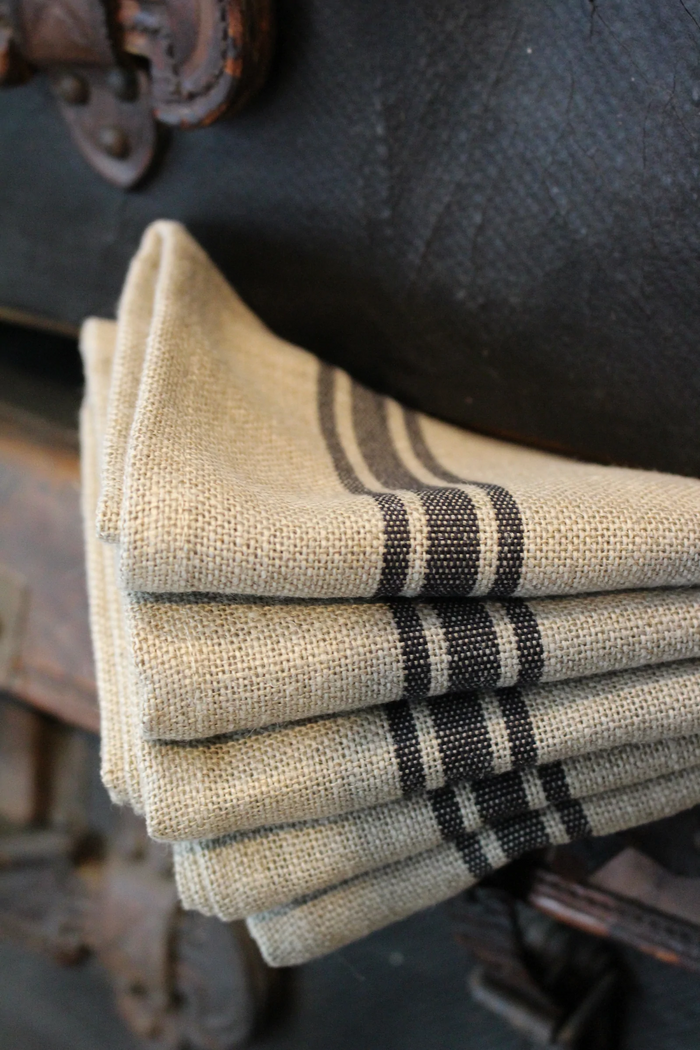 Monogram Black Dishtowel