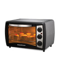 Morphy Richards 20L OTG oven baking with cupcakes, featuring multiple heating modes and rotisserie function.