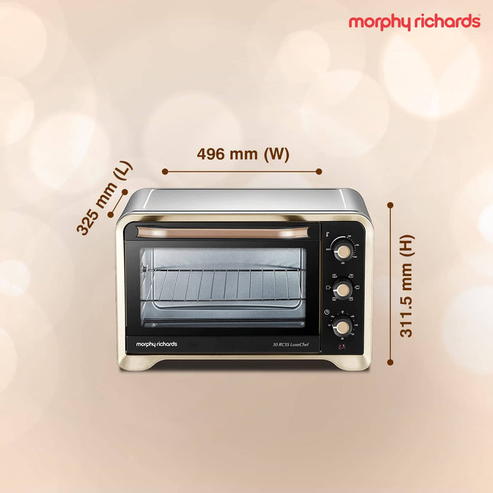 Premium gold OTG oven with convection fan and stainless steel interior for kitchen use