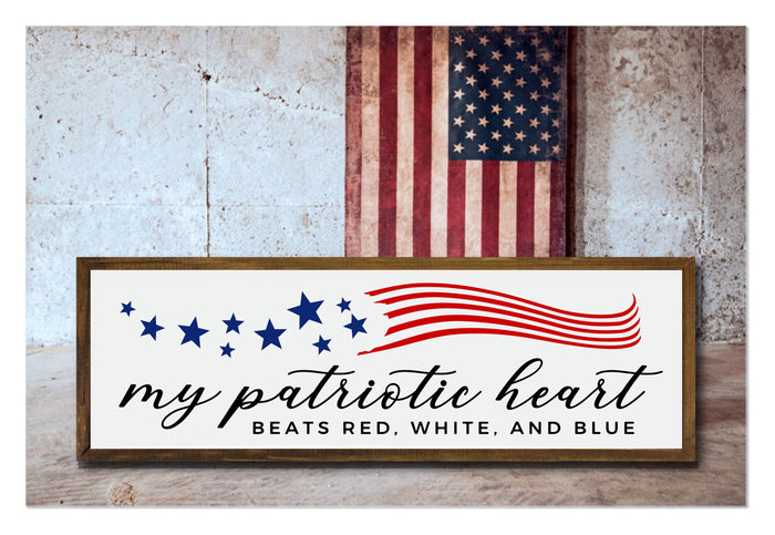 "My Patriotic Heart" 36" x 12" Framed