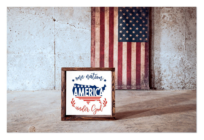 "One Nation Under God" 12" x 12" Framed