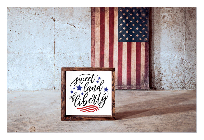 "Sweet Land of Liberty" 12" x 12" Framed