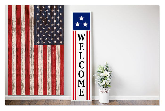 "Welcome Flag" 4ft Porch Plank