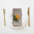 Natural Linen Napkins with Fringes, Set of 2
