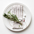 Natural White Stripes Linen Napkins Set of 2