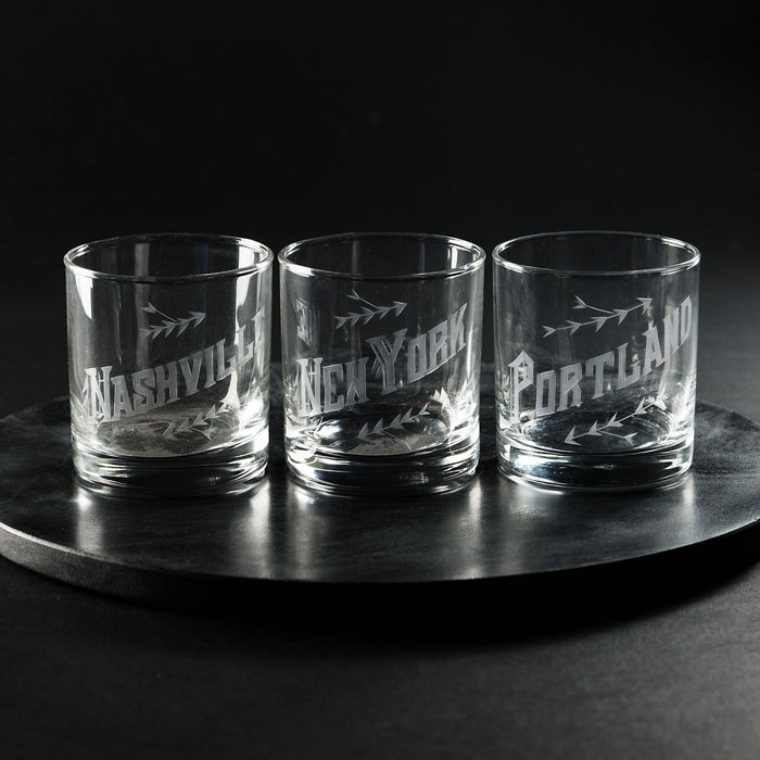 New York Hand Engraved Glasses