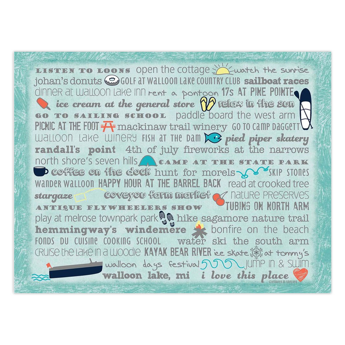 Notecards - Set of 10 Walloon Lake Bucket List