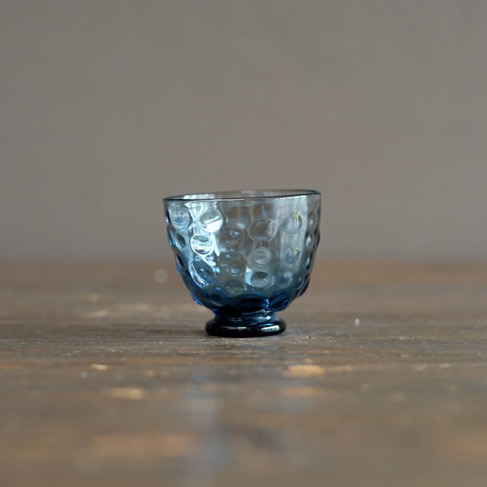 NOTO Blue Dotted Glass GUINOMI Sake Cup